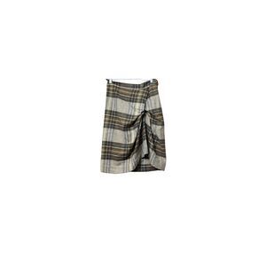 NWOT Anthropologie Cartonnier Wool Blend Asymmetrical Plaid Skirt Women's 6US